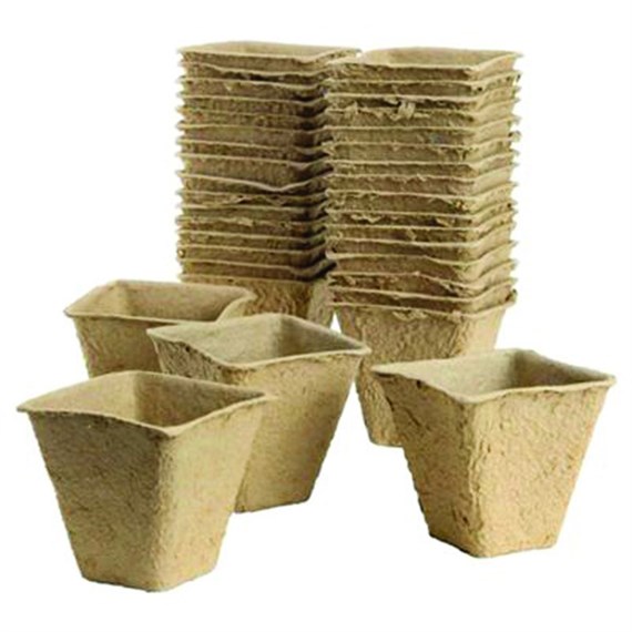 Gro-Sure Fibre Root Pots Square 6cm 20 Pack (70200327)